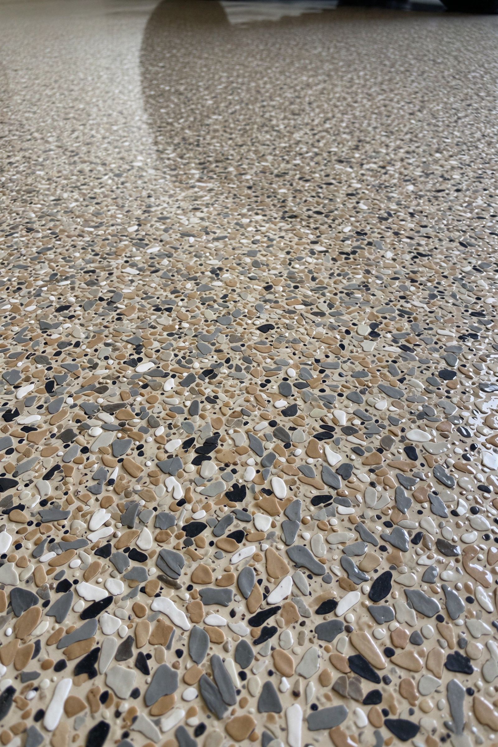 Decorative flake broadcast close-up